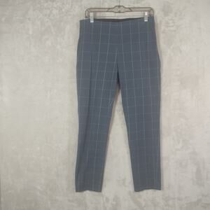 Women's Skinny Mid-Rise Side Zip Ankle Pants by A New Day Gray/White Plaid SZ 8
